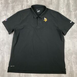 Nike Dri-Fit Polo Shirt Mens XXL Black Minnesota Vikings NFL On Field Apparel